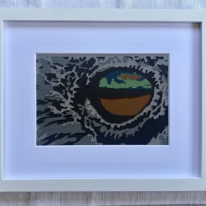 5x7 Handmade Crow Art - Matted Layered Papercraft - Eye of the Beholder